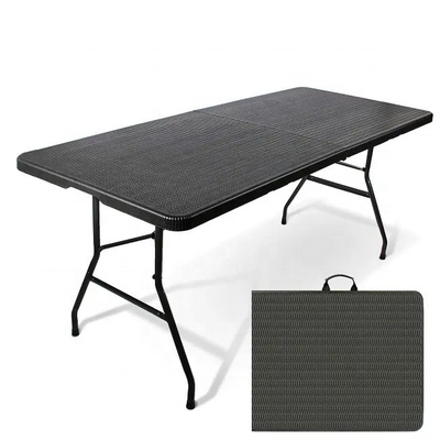 Kunststofftisch Klapptisch im Stil Rattan nachgeahmt Leichtgewicht Portable Camping Picknicktisch