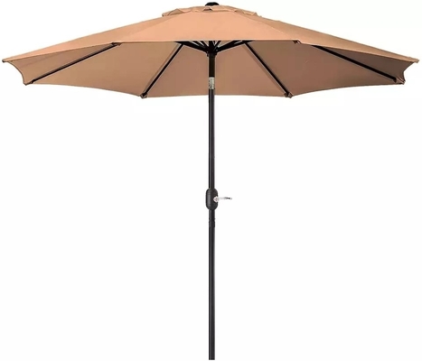 Schaltfläche 8 Rippen Wasserdichtes Gewebe Sonnenschirm Außenschirm für Patio Beach Gartenmöbel