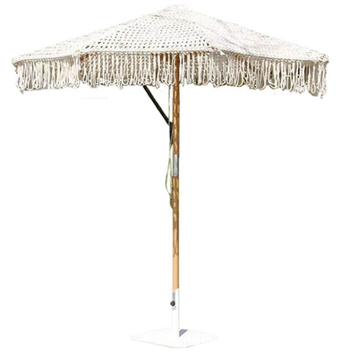 Außen Terrasse Macrame Beach Holzschirm mit 2,5 mm Holzstange und Postverpackung Y