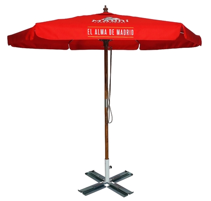 Sonnenschirm Strand Picknick Gerade Regenschirm mit Push Open Lift System und Custom Holz